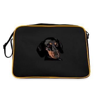 Tête de teckel - Sac Retro - noir/or - Dos