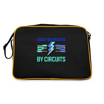Distrait par les circuits Ironic Saying Craftsman - Sac Retro - noir/or - Dos