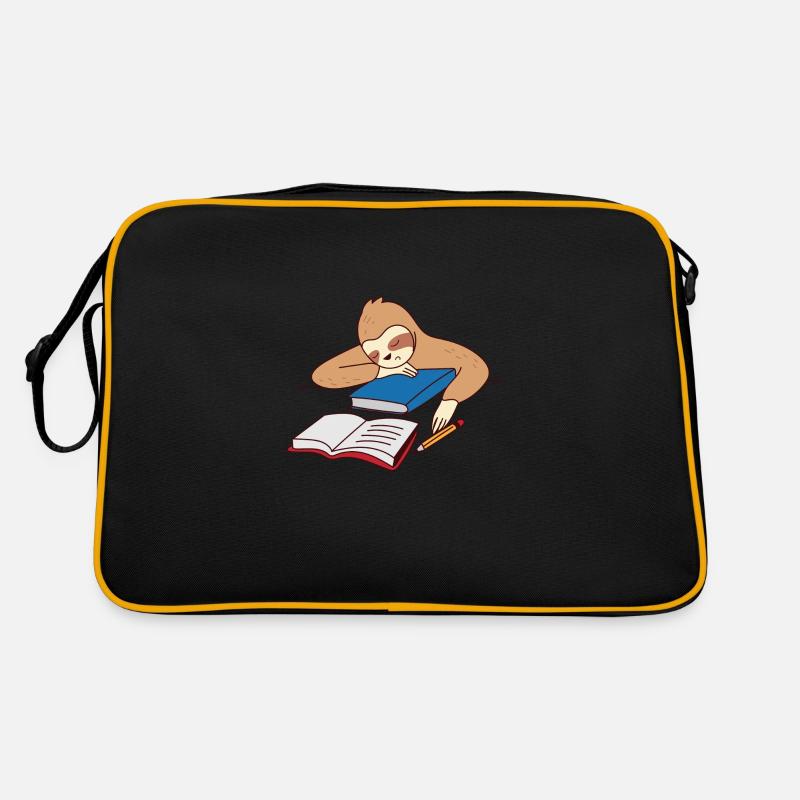 Faultier Studieren Einschlafen Ironisch Student Retro Tasche