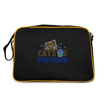 Films de pop-corn et chats ironiques - Sac Retro - noir/or - Dos