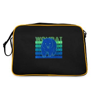 Künstlerisches Wombat-Design, niedliches - Retro Tasche - Schwarz/Gold - Hinten