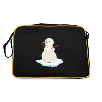 Bain de glace « Bonhomme de neige au trou de glace » Baignade hivernale - Sac Retro - noir/or - Dos