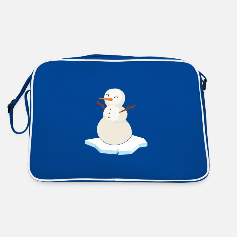 Eisbader "Schneemann am Eisloch" Winterschwimmen Retro Tasche