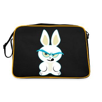 Lusiger White Rabbit, Funny Rabbit Shirt - Retro Bag - black/gold - Back