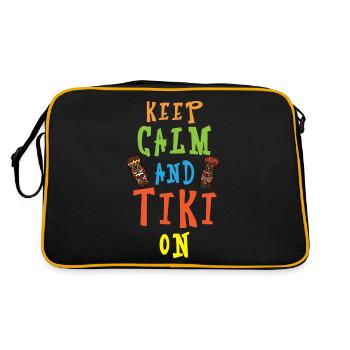 Stay calm and do tiki Hawaiian luau p - Retro Bag - black/gold - Back