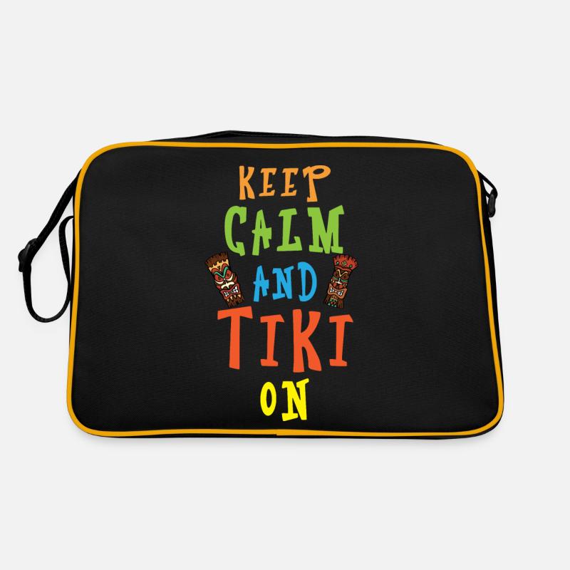 Restez calme et faites du tiki hawaïen luau p Sac Retro