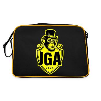 Junggesellen Abschied 2024 Affe Bräutigam Jga - Retro Tasche - Schwarz/Gold - Hinten