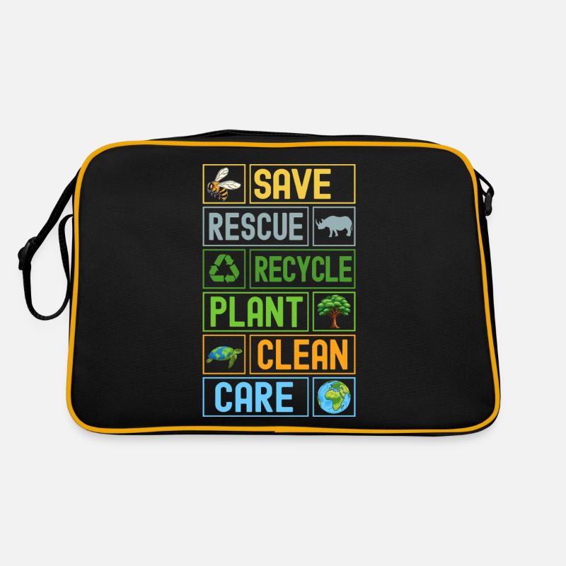 Speichern Retten Recyceln Anlage Saubere Pflege Retro Tasche