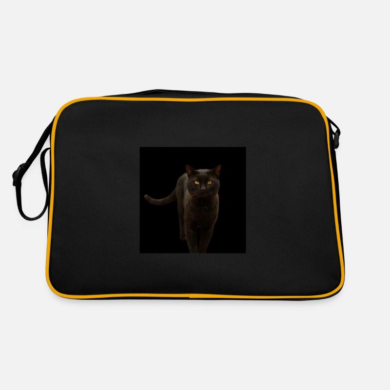 black cat kitten cat Retro Bag