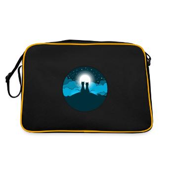 Chats Nuit Étoiles Étoiles Nuages Cadeau Ciel - Sac Retro - noir/or - Dos