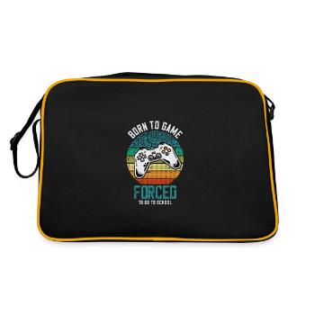 Born to Game Forced To Go To School Gamer Sort - Sac Retro - noir/or - Dos