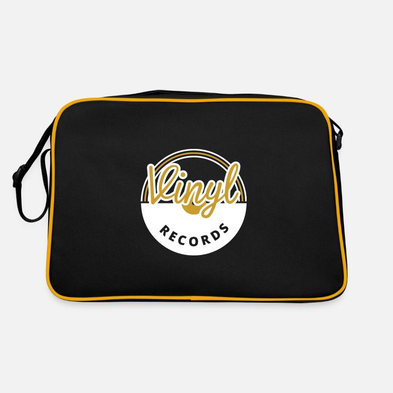 Schallplatten - Retro Tasche - Schwarz/Gold