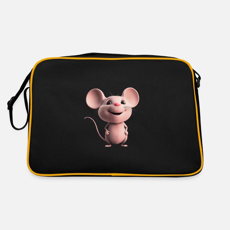 süsse fröhliche Maus Retro Tasche