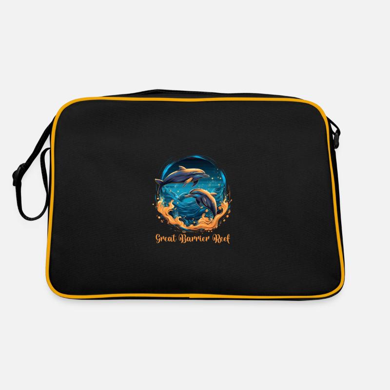 Great Barrier Reef Dolphins Retro Tasche