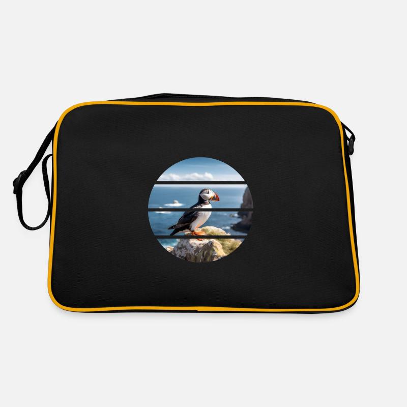 Macareux sur une falaise Sac Retro