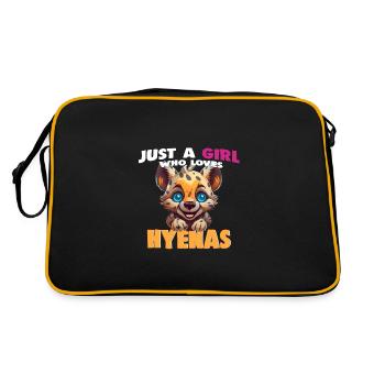 Just a Girl who loves Hyenas - Retro Tasche - Schwarz/Gold - Hinten
