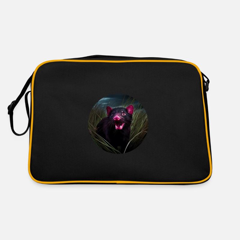 Tasmanischer Teufel im Gras Retro Tasche