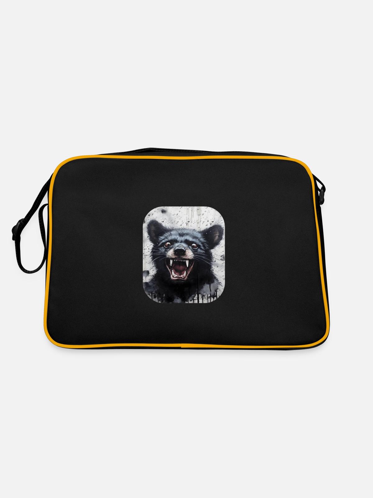 Laughing Tasmanian Devil - Retro Bag - black/gold - Back