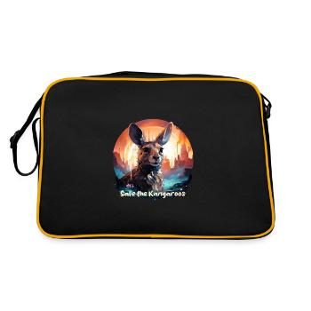 Safe the Kangaroos - Retro Bag - black/gold - Back
