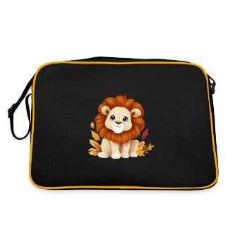 Lion d’automne - feuilles et feuillage panachés - Sac Retro - noir/or - Dos
