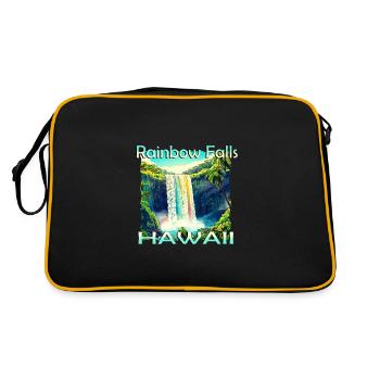 Hawaii Rainbow Falls Design exclusif - Sac Retro - noir/or - Dos