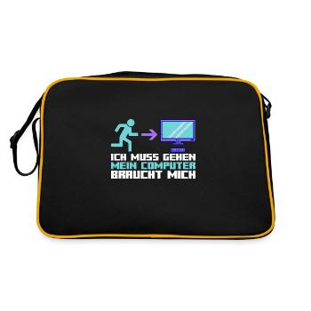 Computer Gamer Programmer Administrator Gamer - Retro Bag - black/gold - Back