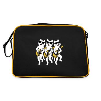 Cat Electric Guitar Sunglasses Guitarist - Retro Bag - black/gold - Back
