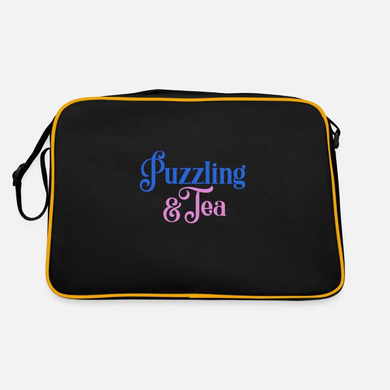 Puzzle- und Tee-Hobby-Puzzlespiel Retro Tasche