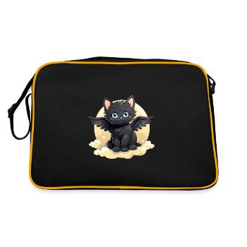 Cute Kawaii Pig - Piggy Hatches - Retro Bag - black/gold - Back