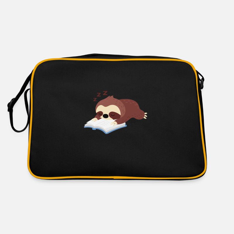 Parresseux lisant, s'endormant, mignon rongeur Sac Retro
