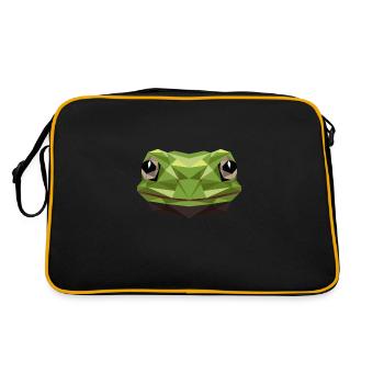 Frosch Künstlerisches Tier Puristische Tierwelt - Retro Tasche - Schwarz/Gold - Hinten