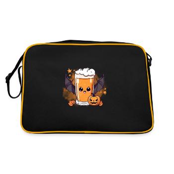 Vampire Beer Halloween Party Beer Glass Bat - Retro Bag - black/gold - Back