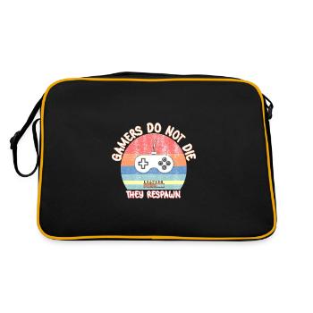 Gamers do not die, they respawn - Vintage Retro - Retro Bag - black/gold - Back