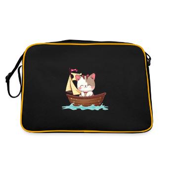 Cat Sailing, Dinghy Optimist Design Cat Girl - Retro Bag - black/gold - Back