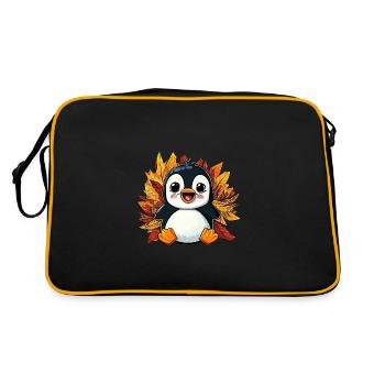Manchot d’automne: feuillage et feuilles panachées - Sac Retro - noir/or - Dos