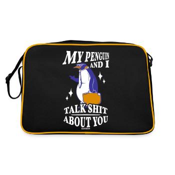 My Penguin And I Talk Shit About You - Retro Bag - black/gold - Back