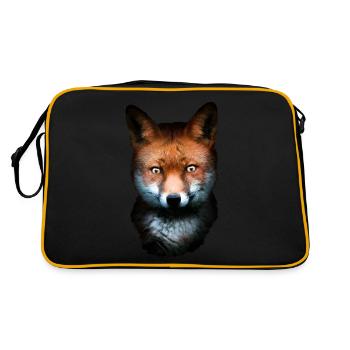 Fuchs Tiere Kopf Geschenk Rotfuchs Kunst - Retro Tasche - Schwarz/Gold - Hinten