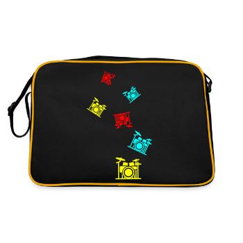 Schlagzeug - Retro Tasche - Schwarz/Gold - Hinten