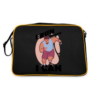 Running Jogging Sport Race Training Gift - Retro Bag - black/gold - Back