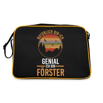 Waldarbeiter Holzfäller Waldarbeit Förster - Retro Tasche - Schwarz/Gold - Hinten