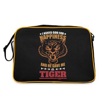 Gott gab mir einen Tiger - Retro Tasche - Schwarz/Gold - Hinten