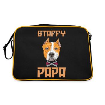 Dog Staffy Papa - Retro Bag - black/gold - Back