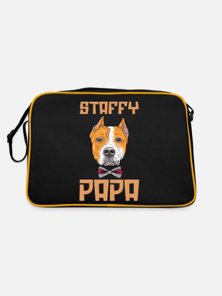 Dog Staffy Papa - Retro Bag - black/gold - Back