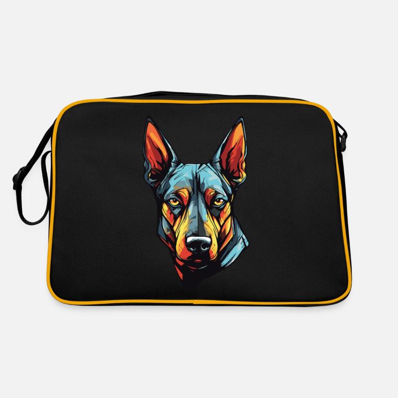 Portrait de chien doberman Sac Retro