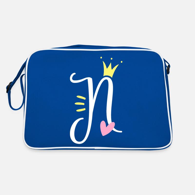 Lettre N Lettre initiale Couronne Sac Retro
