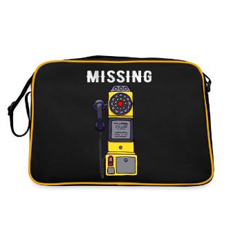 Missing Pay Phone Retro Missing Pay Phone Funny - Retro Bag - black/gold - Back