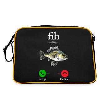 Funny Fih Fish Meme Fish Fih Funny Misspelled Fish - Sac Retro - noir/or - Dos