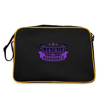 Rette das verlassene Tierheim und rette Tiere - Retro Tasche - Schwarz/Gold - Hinten