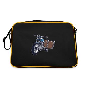 Motorbike with surfboard - Retro Bag - black/gold - Back