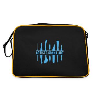 Artist Painter Graphic Artists Gonna Art Gift Idea - Retro Tasche - Schwarz/Gold - Hinten